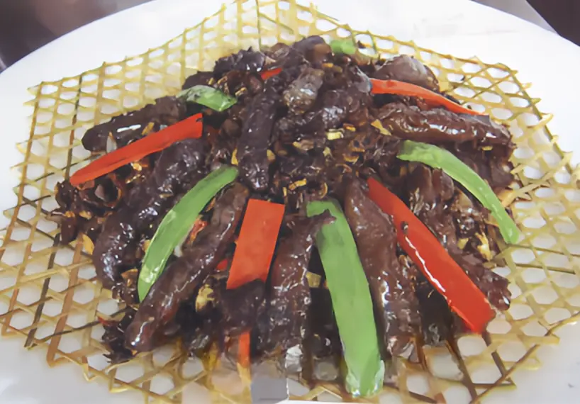 （济南湖北渔村酒店特色风味菜品）江城烧汁海参（附自制烧汁配方制作）